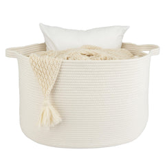 Xuanguo blankets basket round rope for organized blankets and soft storage