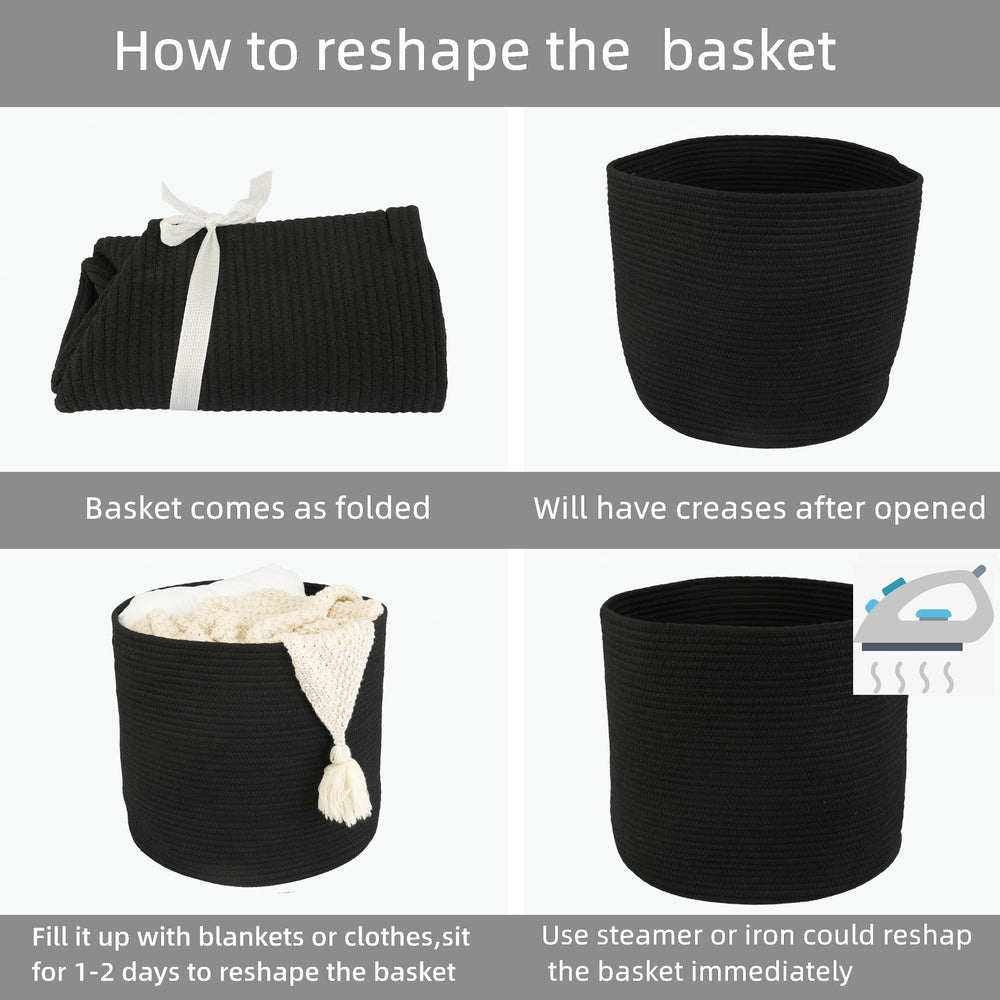 XUANGUO rope basket living-room-use provides tidy spaces for blankets and towels