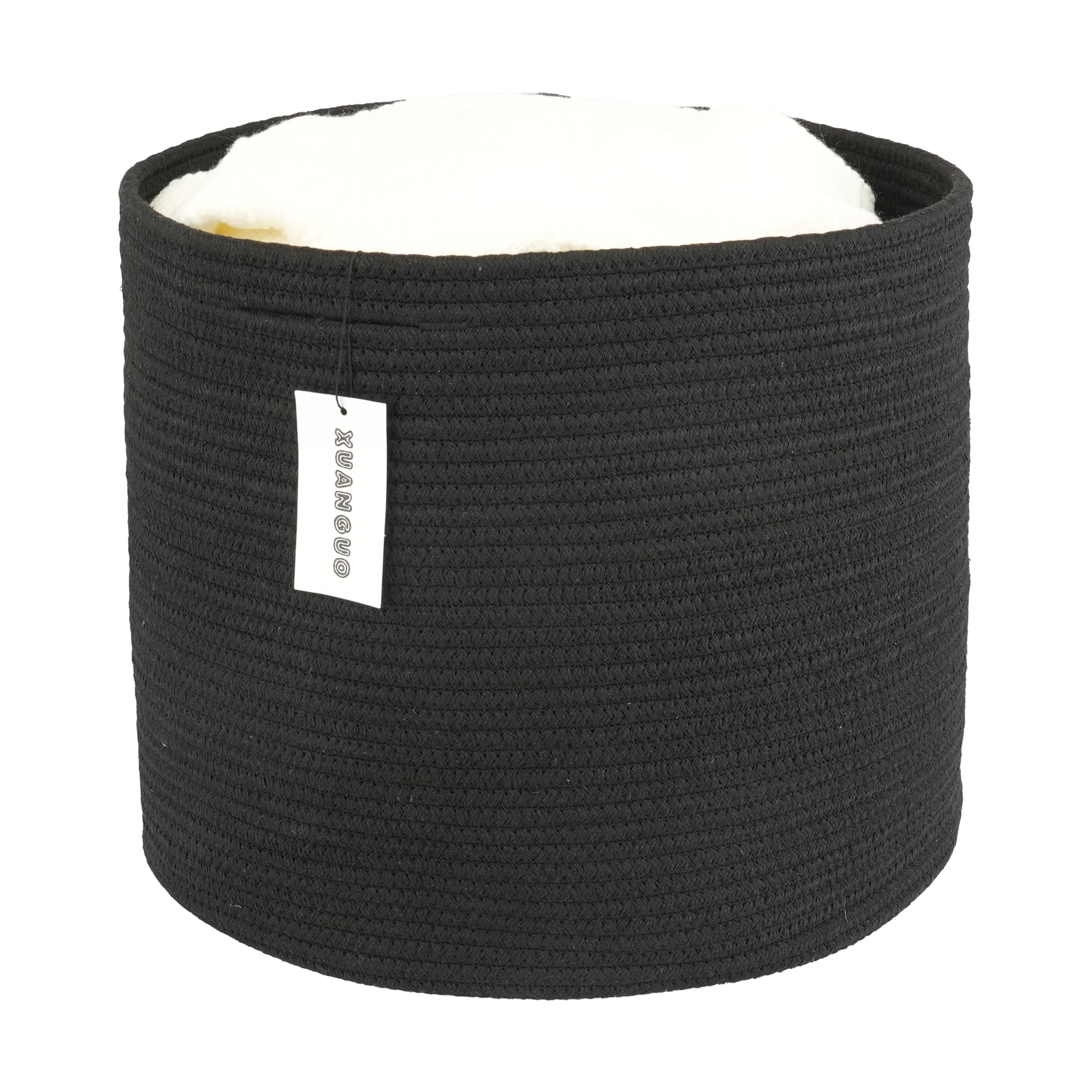 XUANGUO cotton rope basket round closeup shows soft material for gentle nursery storage