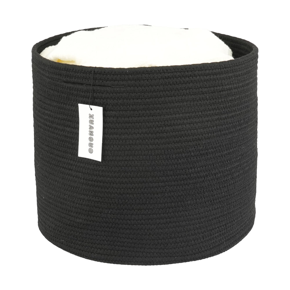 XUANGUO cotton rope basket round closeup shows soft material for gentle nursery storage