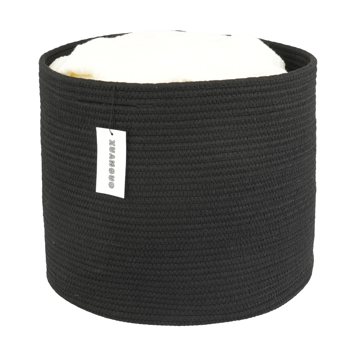XUANGUO cotton rope basket round closeup shows soft material for gentle nursery storage