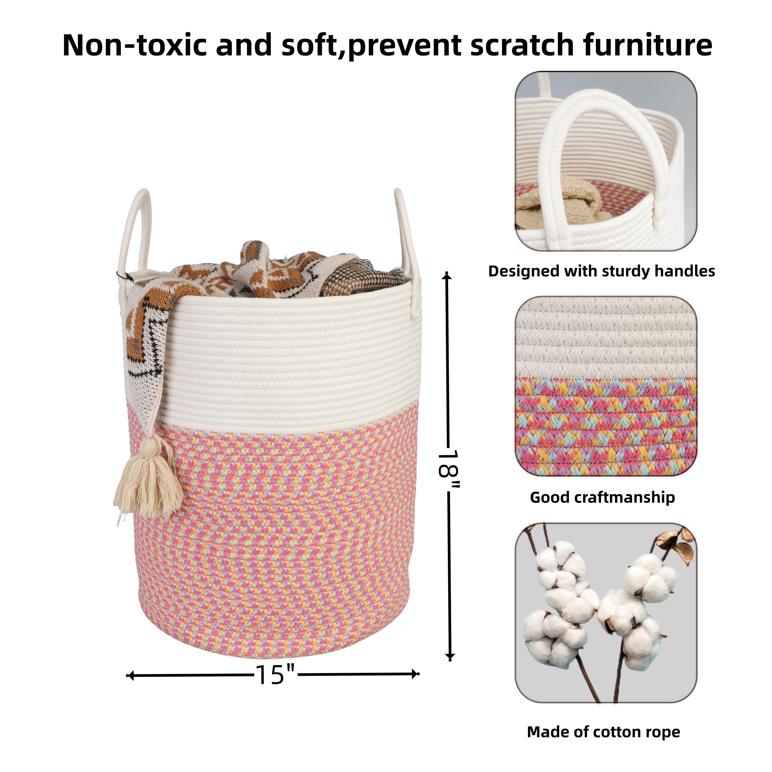 XUANGUO rope basket texture close-up highlighting durable cotton fibers