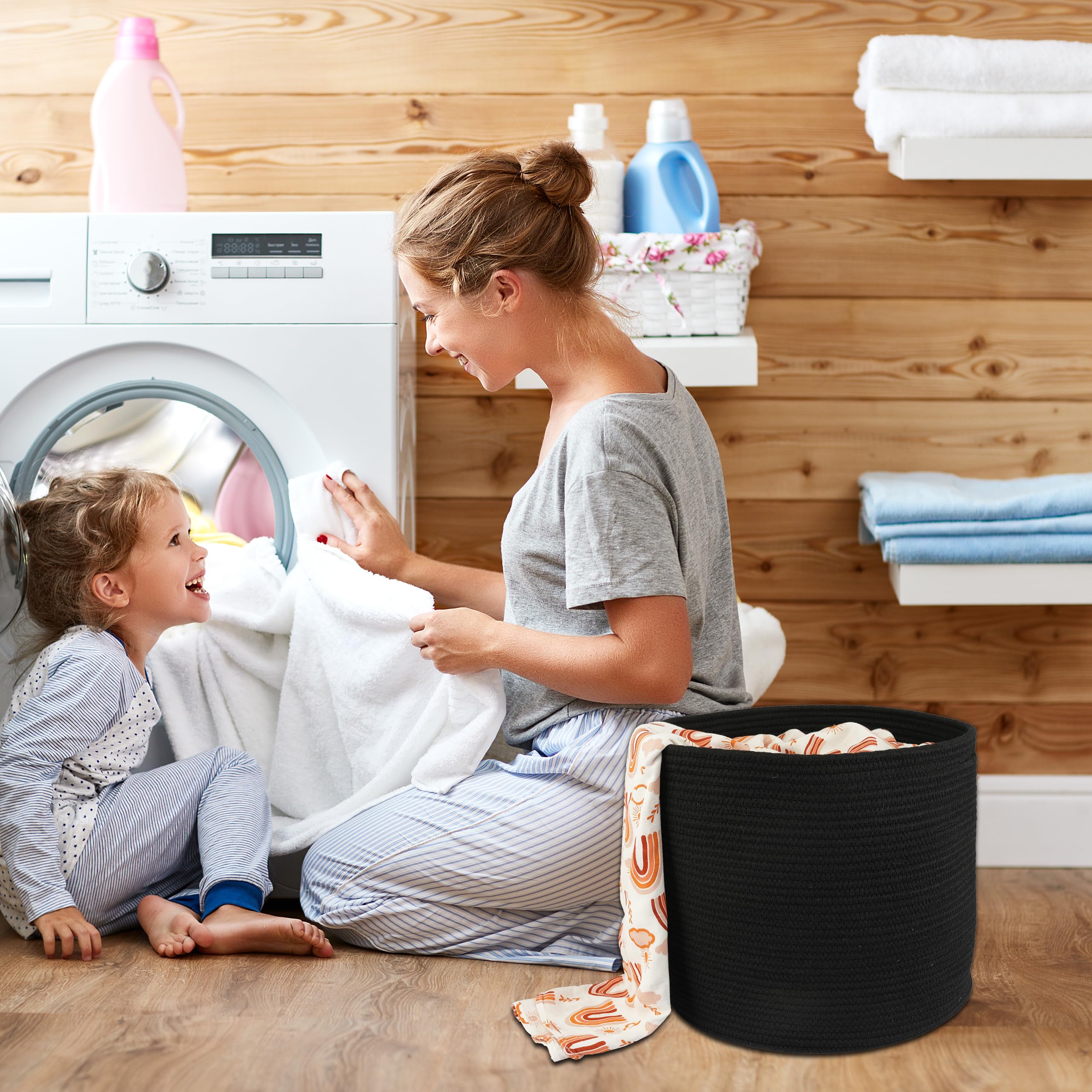 XUANGUO rope basket toy storage shows versatile organization in playroom