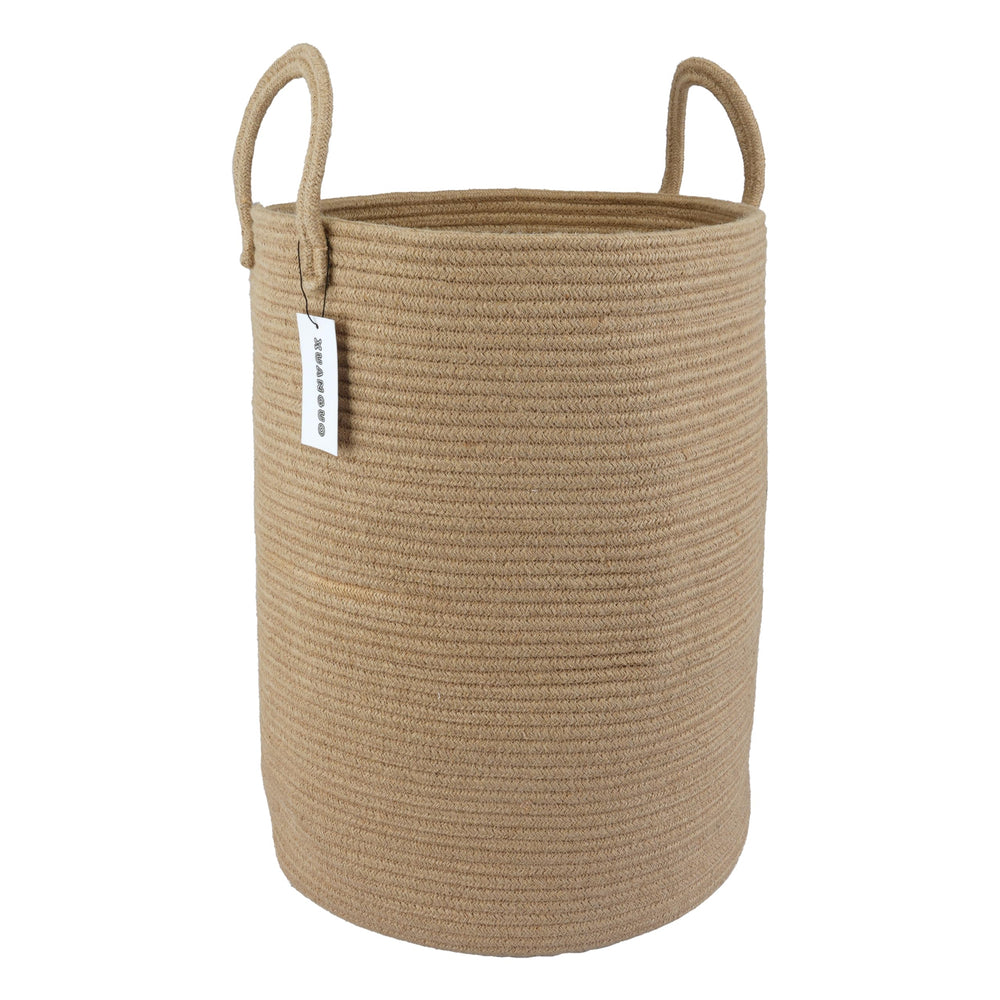 XUANGUO cotton rope laundry basket, 16D x 22H, ideal for organized laundry.