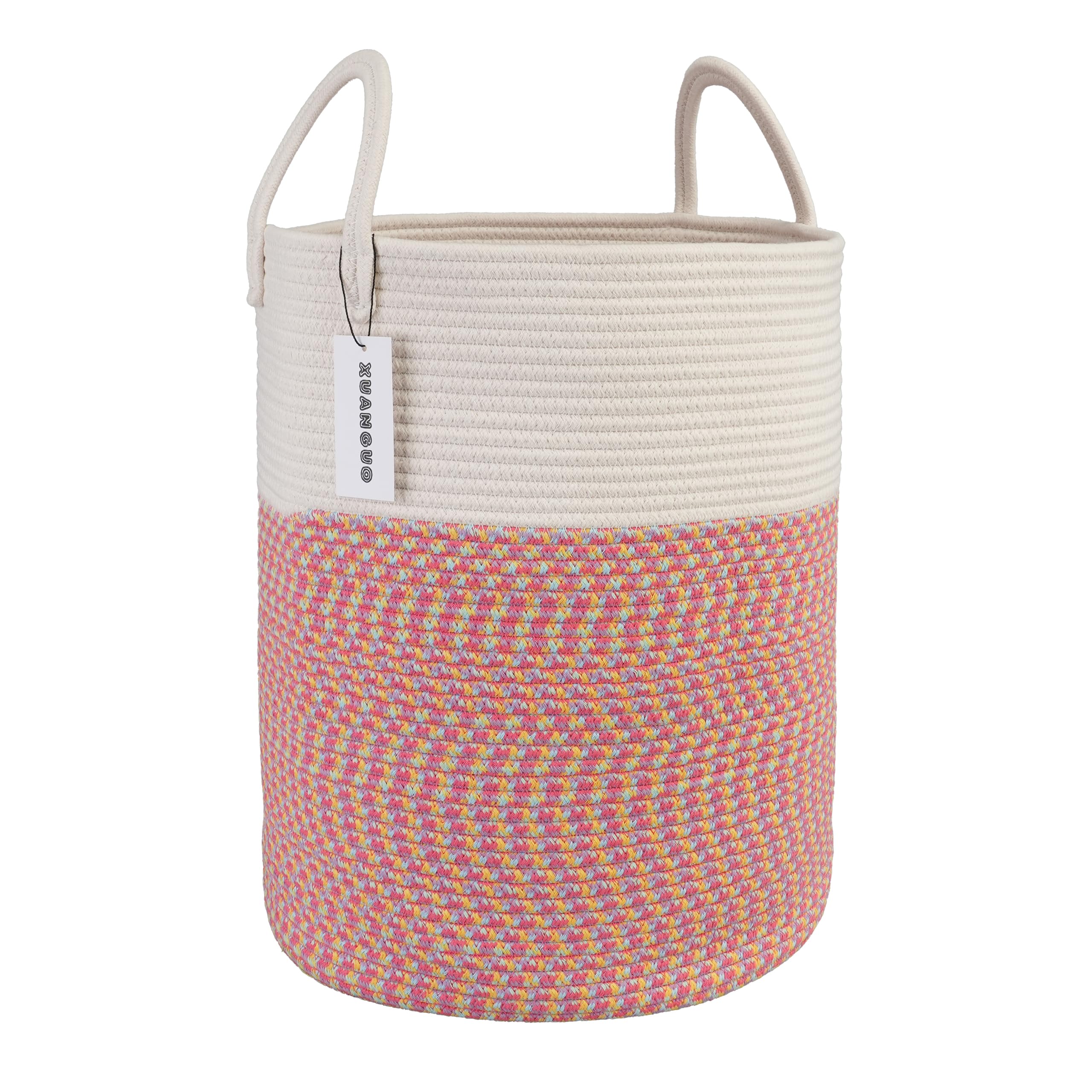 XUANGUO cotton rope laundry basket for large clothes storage