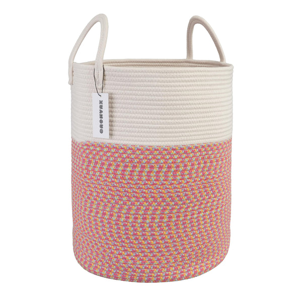 XUANGUO cotton rope laundry basket for large clothes storage