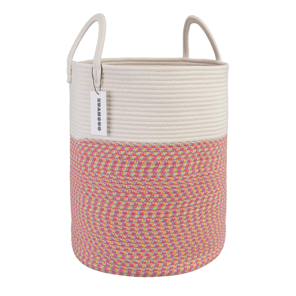 XUANGUO cotton rope laundry basket for large clothes storage