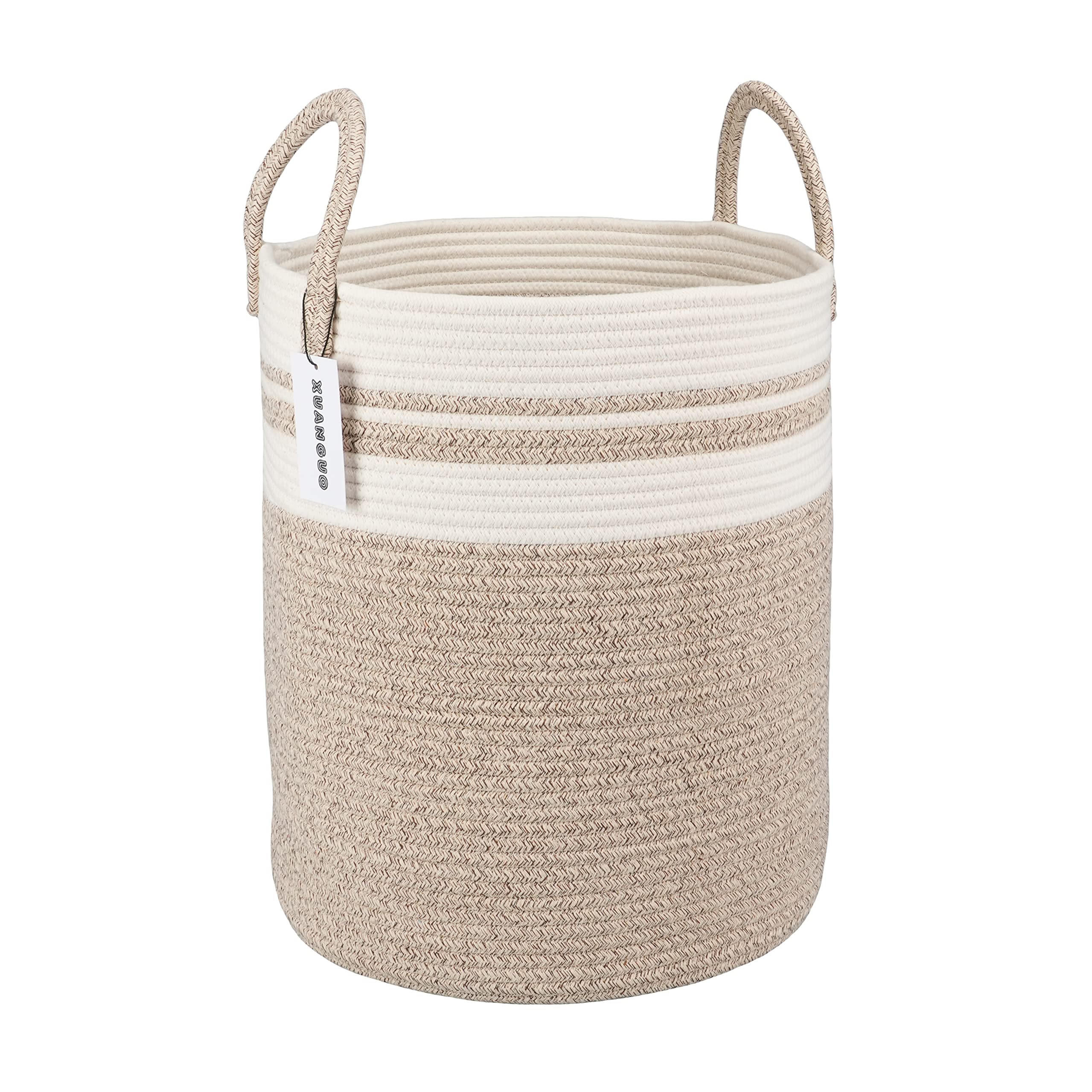 XUANGUO cotton rope laundry basket hampers tall storage for clothes.