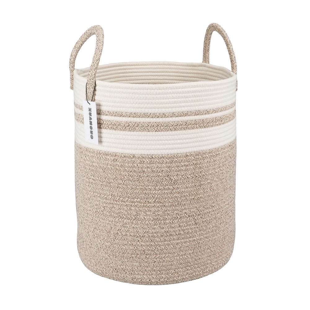 XUANGUO cotton rope laundry basket hampers tall storage for clothes.