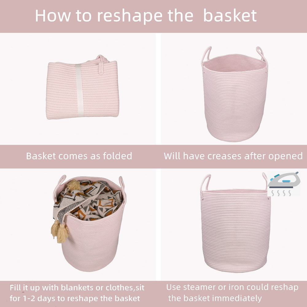 XUANGUO soft-edged rope basket protects furniture and floors.