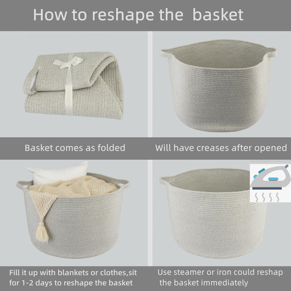 XUANGUO decorative rope basket complements any room while staying durable.