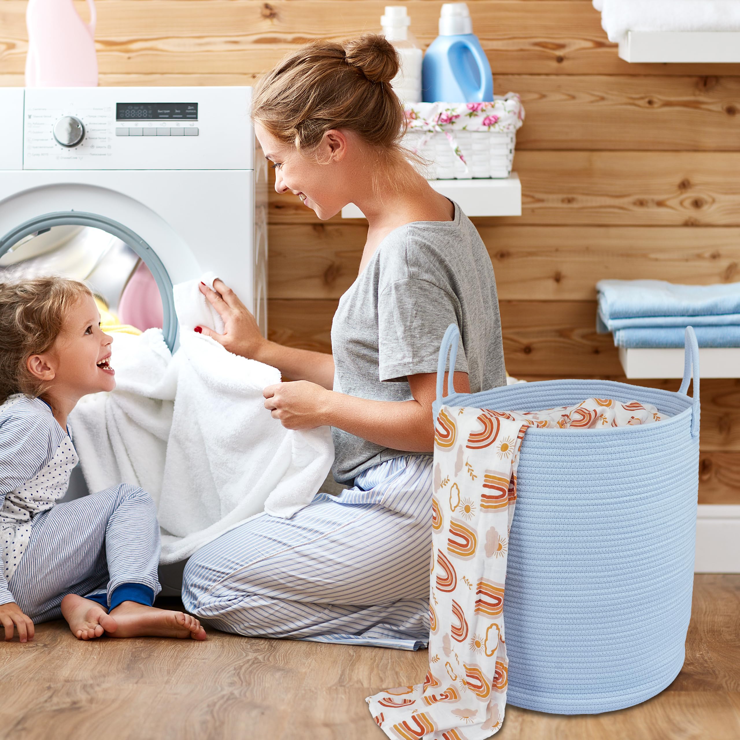 XUANGUO decorative rope basket complements bedroom decor while keeping essentials neatly stored