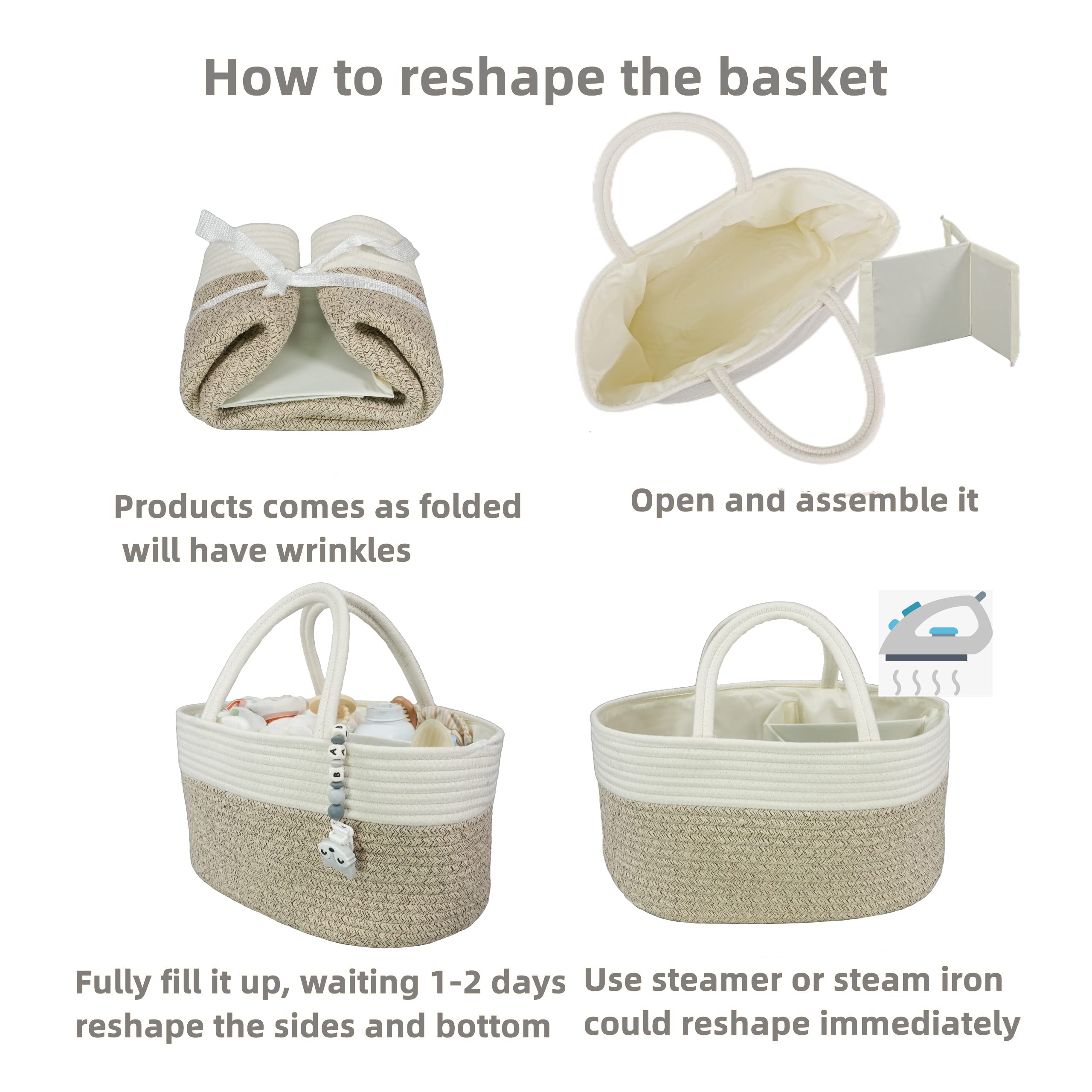 XUANGUO diaper and wipes caddy helps maximize nursery organization.