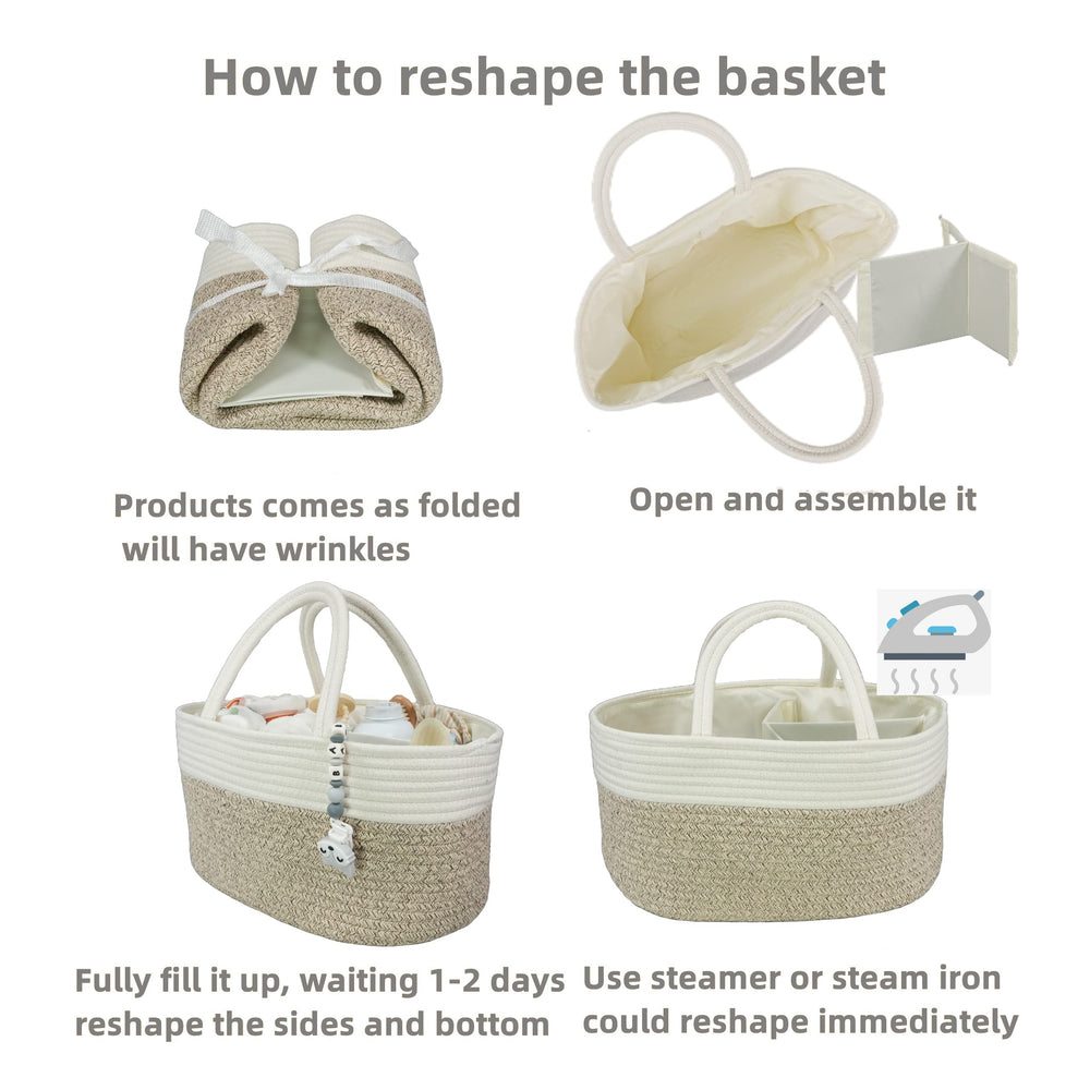 XUANGUO diaper and wipes caddy helps maximize nursery organization.