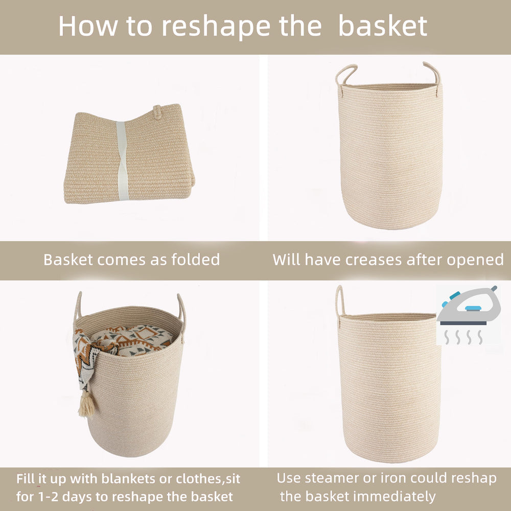 XUANGUO foldable rope basket is lightweight and easy to store.