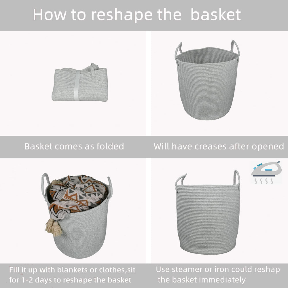 XUANGUO foldable rope basket saves space when not in use.