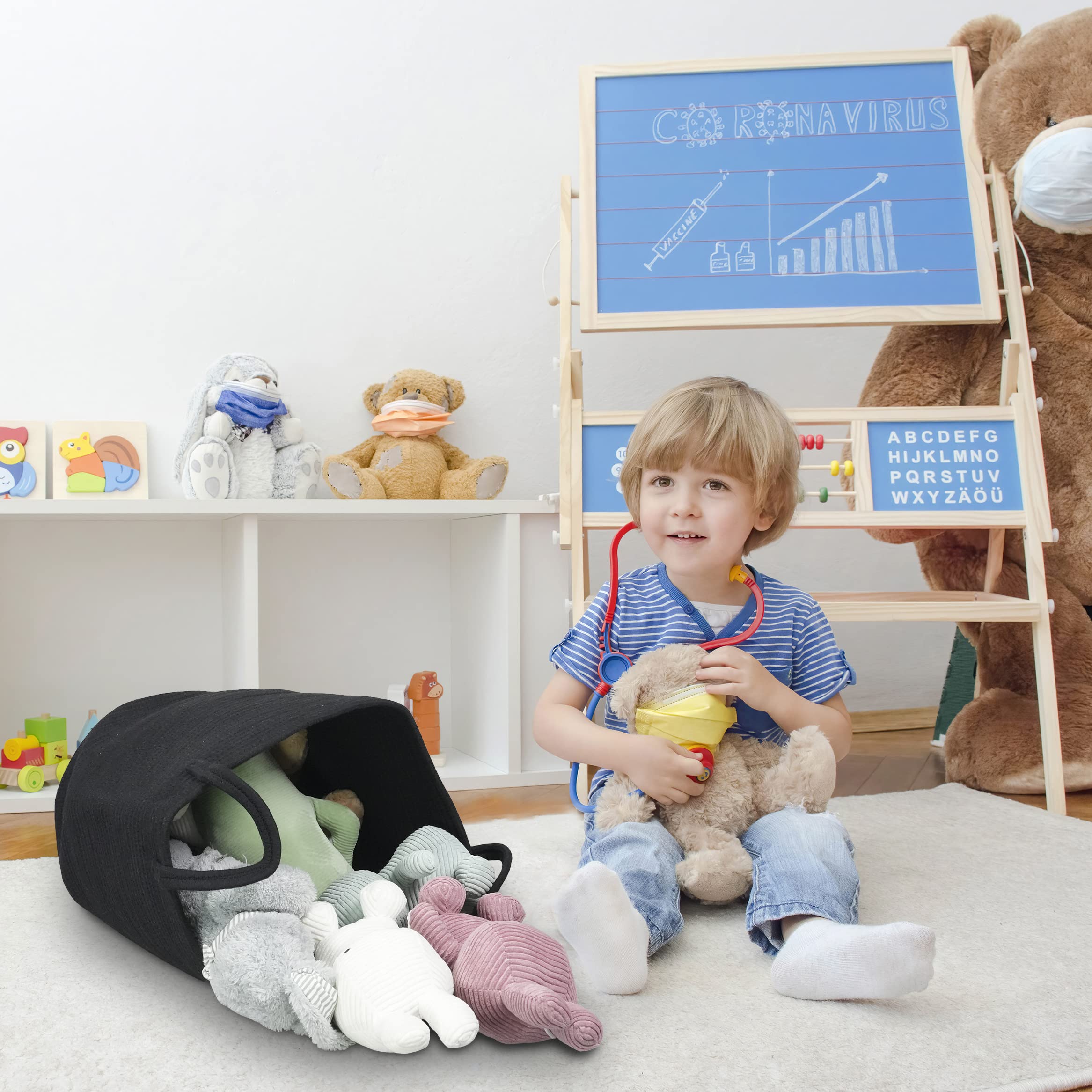 XUANGUO foldable rope laundry bin reshapes easily after filling.