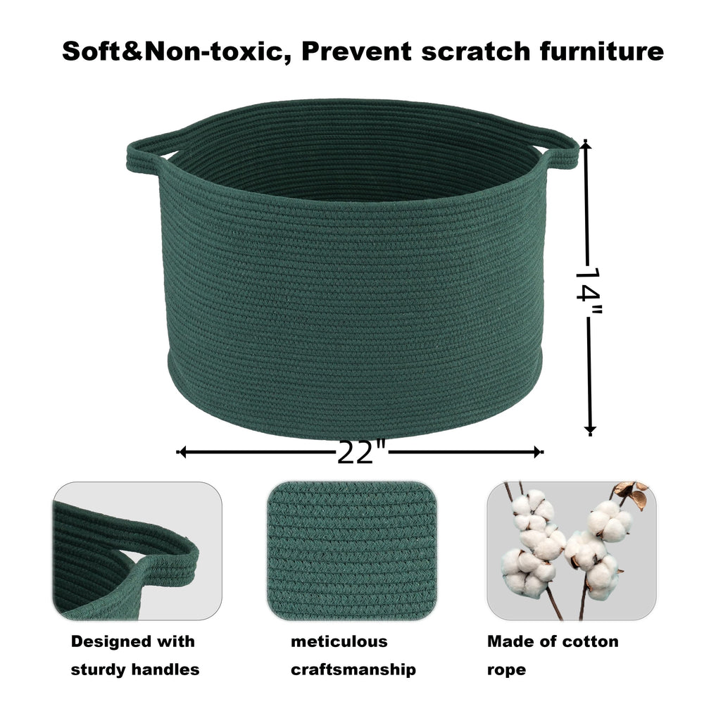 XUANGUO rope laundry basket with sturdy handles for easy transport.