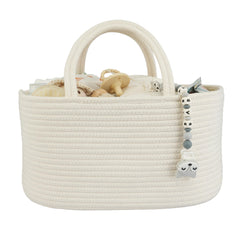 XUANGUO large diaper caddy organizer in white, front view for easy diaper changes.