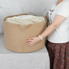 Xuanguo laundry basket in cotton rope for easy clothes organization