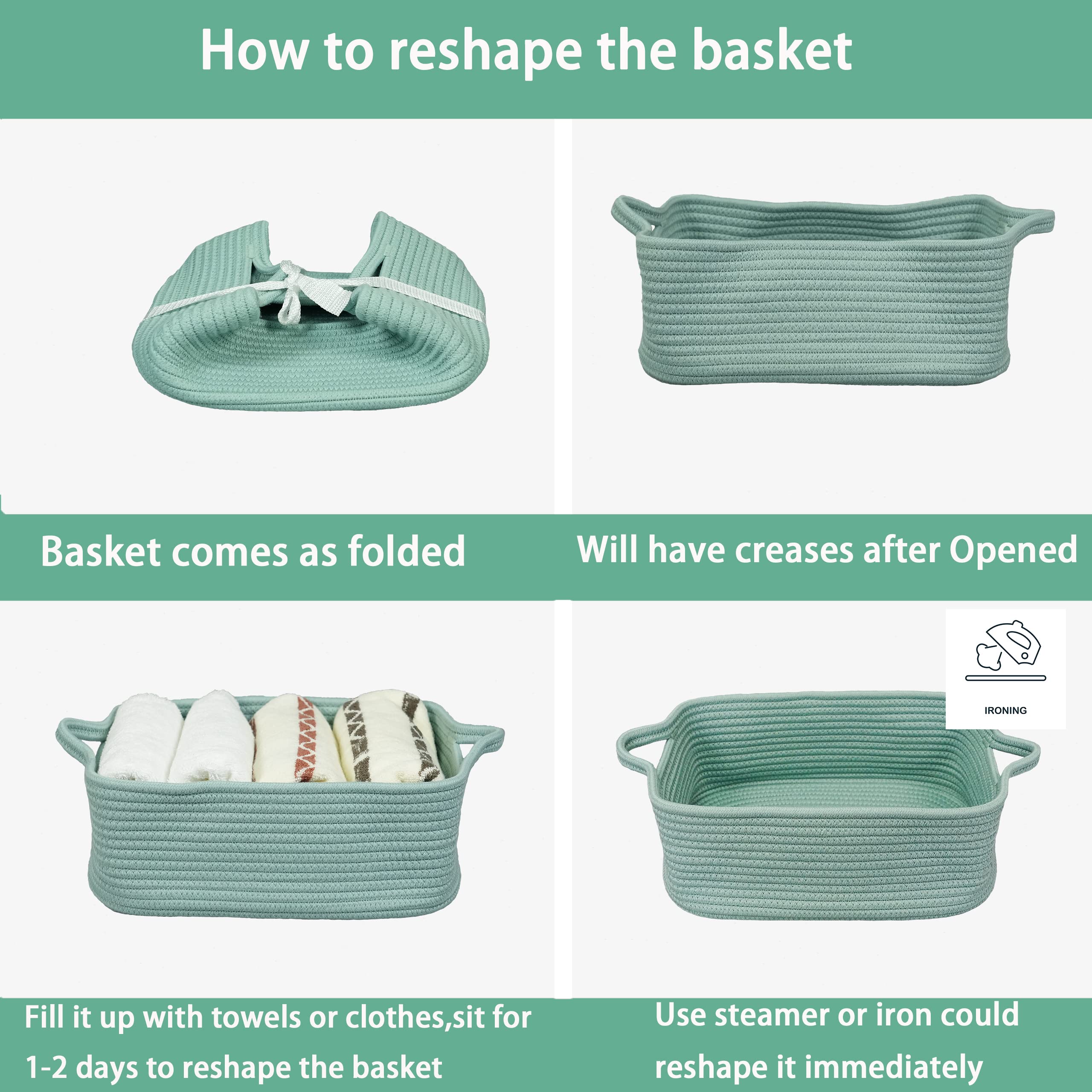 XUANGUO light green basket adds decor while organizing baby and home essentials.