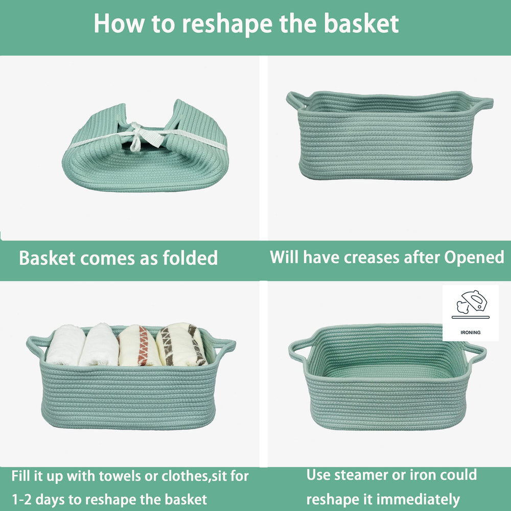 XUANGUO light green basket adds decor while organizing baby and home essentials.