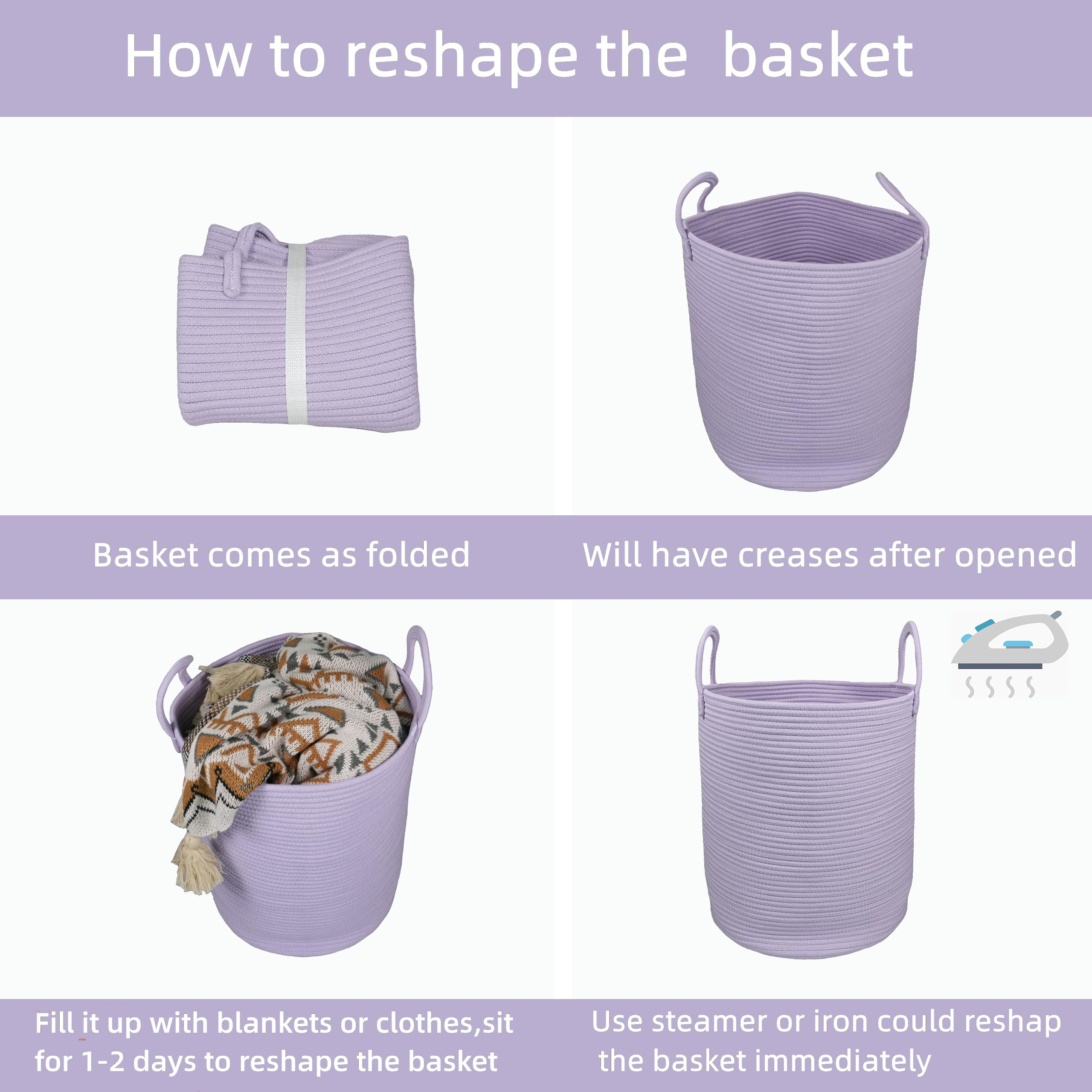 XUANGUO machine-washable rope basket, easy care and refresh.