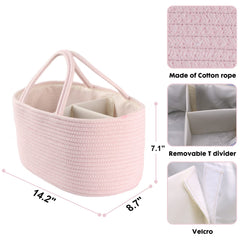 XUANGUO nursery storage basket with removable dividers keeps items neatly sorted