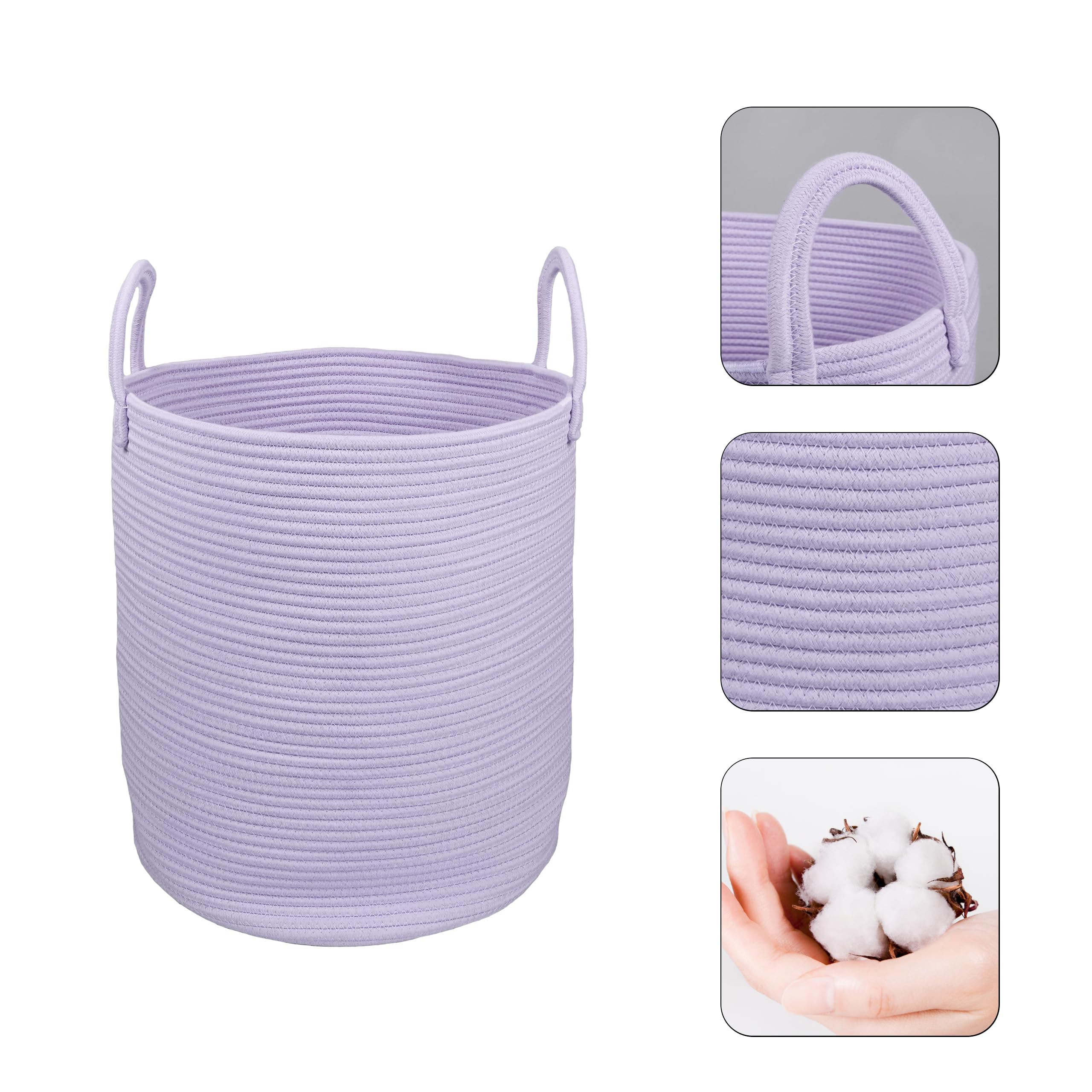 XUANGUO rope basket with durable handles for easy transport.