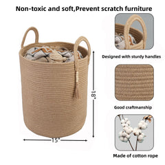 XUANGUO rope basket with long handles for easy transport