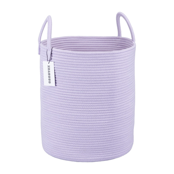 XUANGUO rope laundry basket in 15D x 18H, spacious for towels.