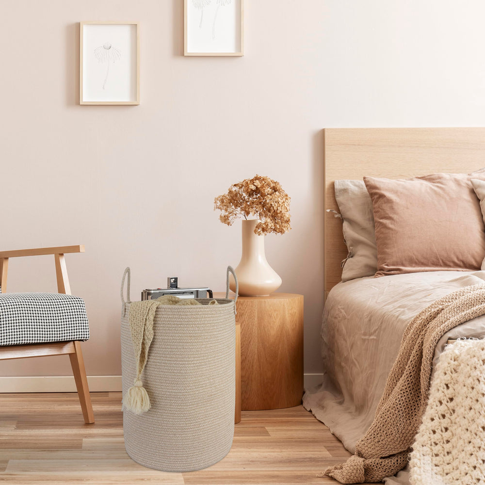 XUANGUO rope toy storage basket helps tidy kids' play areas.