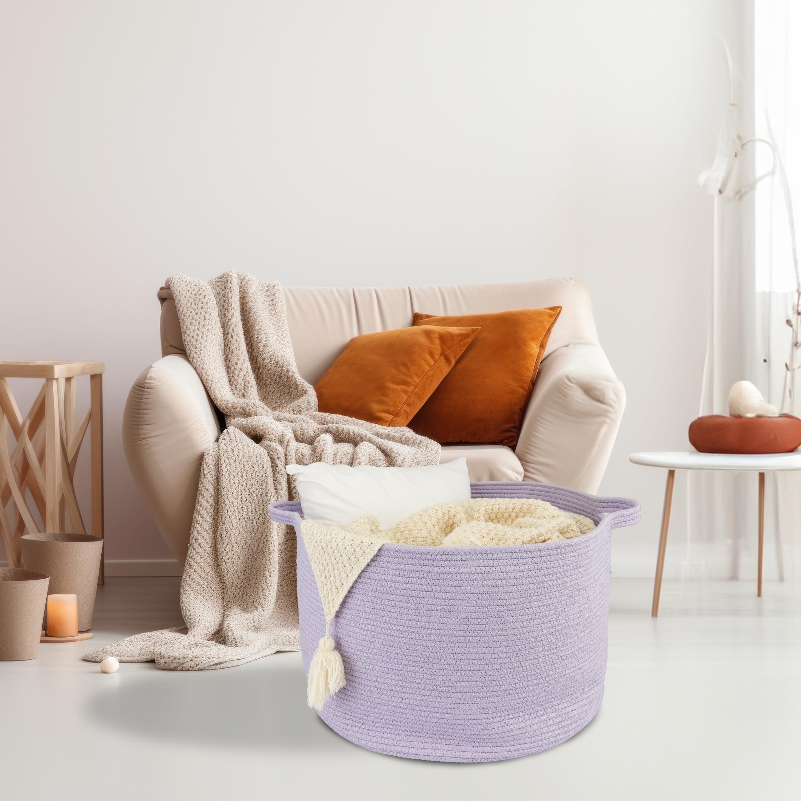 XUANGUO nursery basket stores baby items within reach in a calm space.