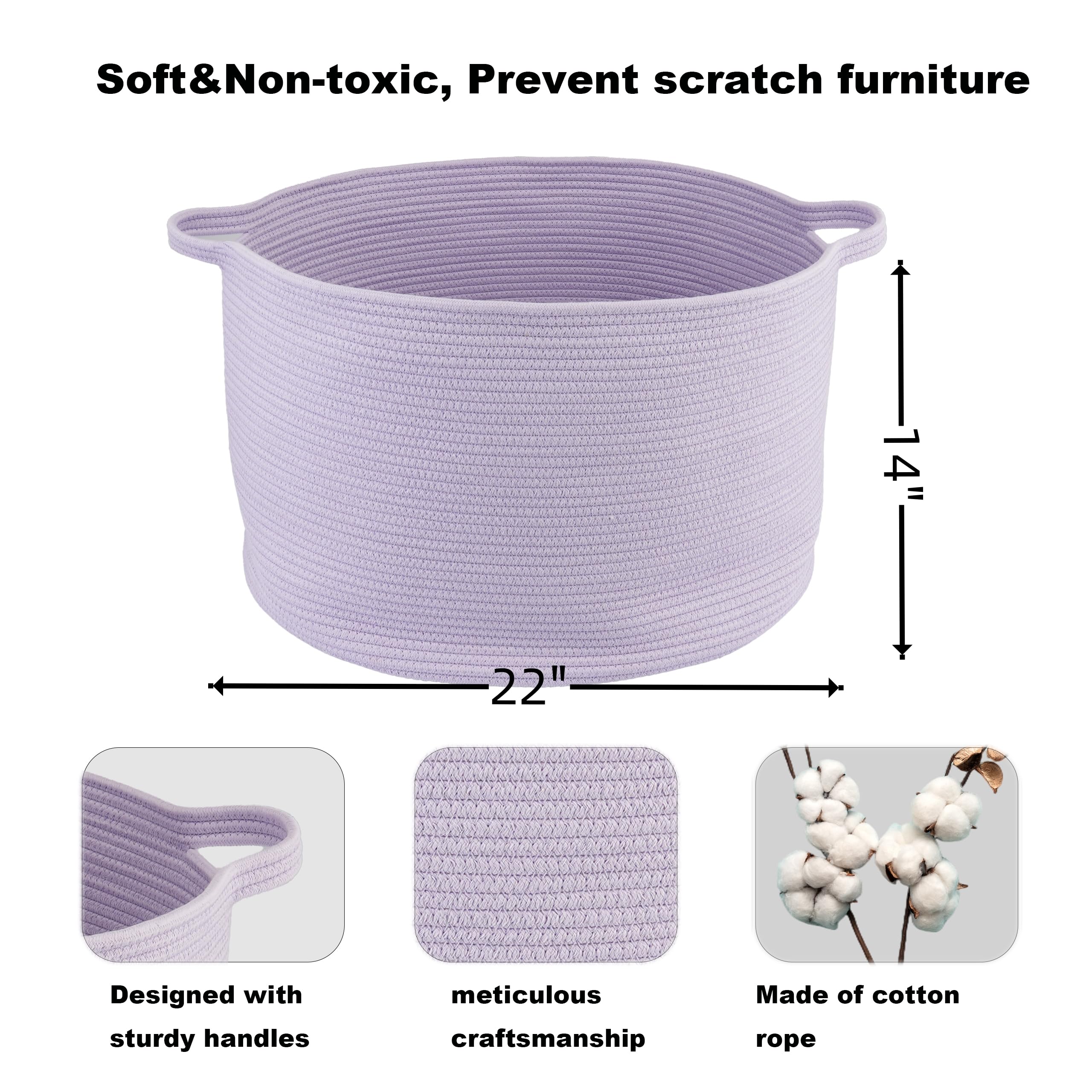 XUANGUO round cotton rope basket designed for toy storage to tidy playtime spaces.