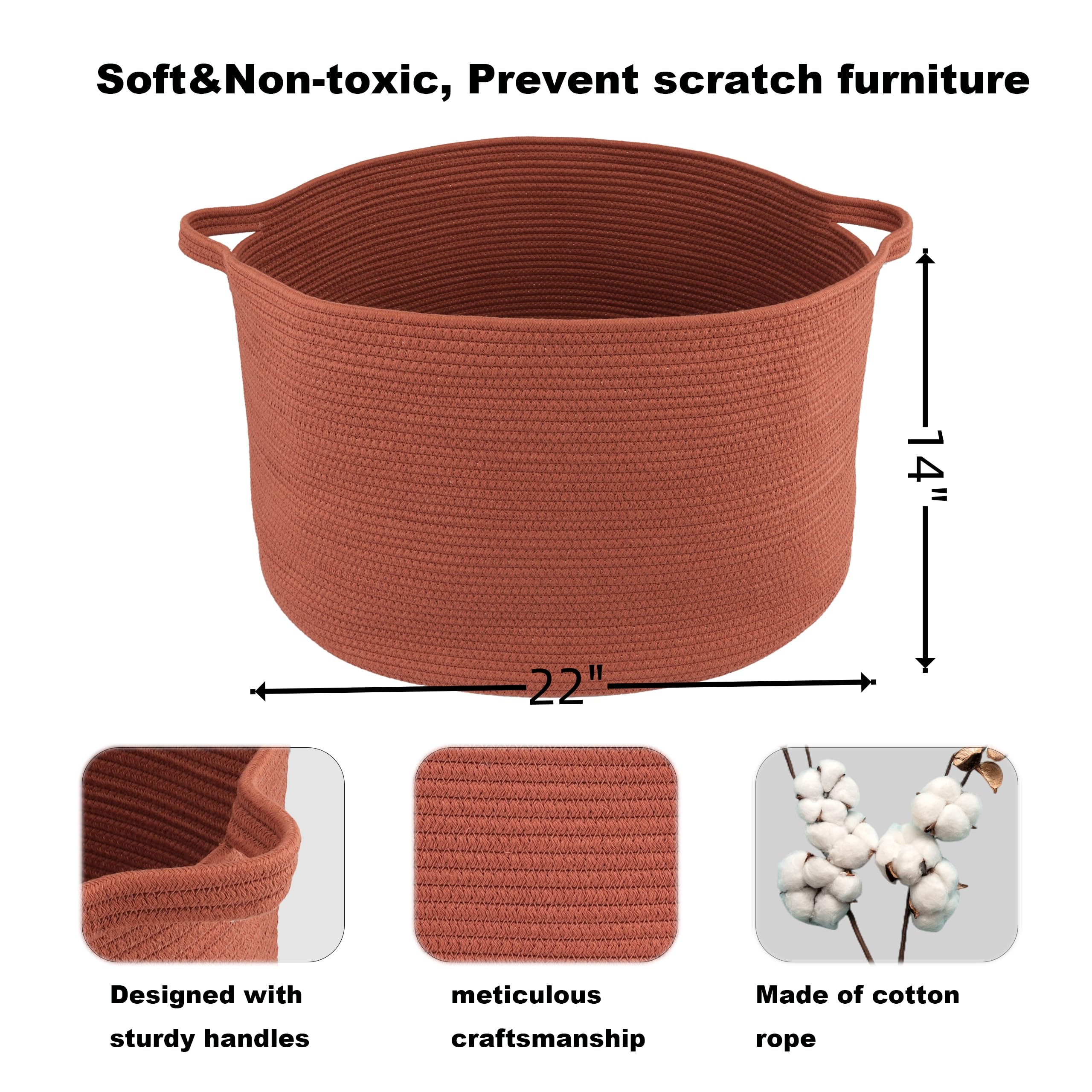 XUANGUO round rope basket used as toy storage for kids.