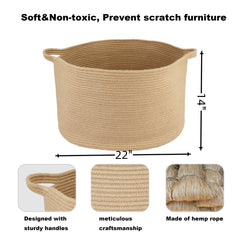 Xuanguo round rope basket for toy storage keeps kids' toys organized