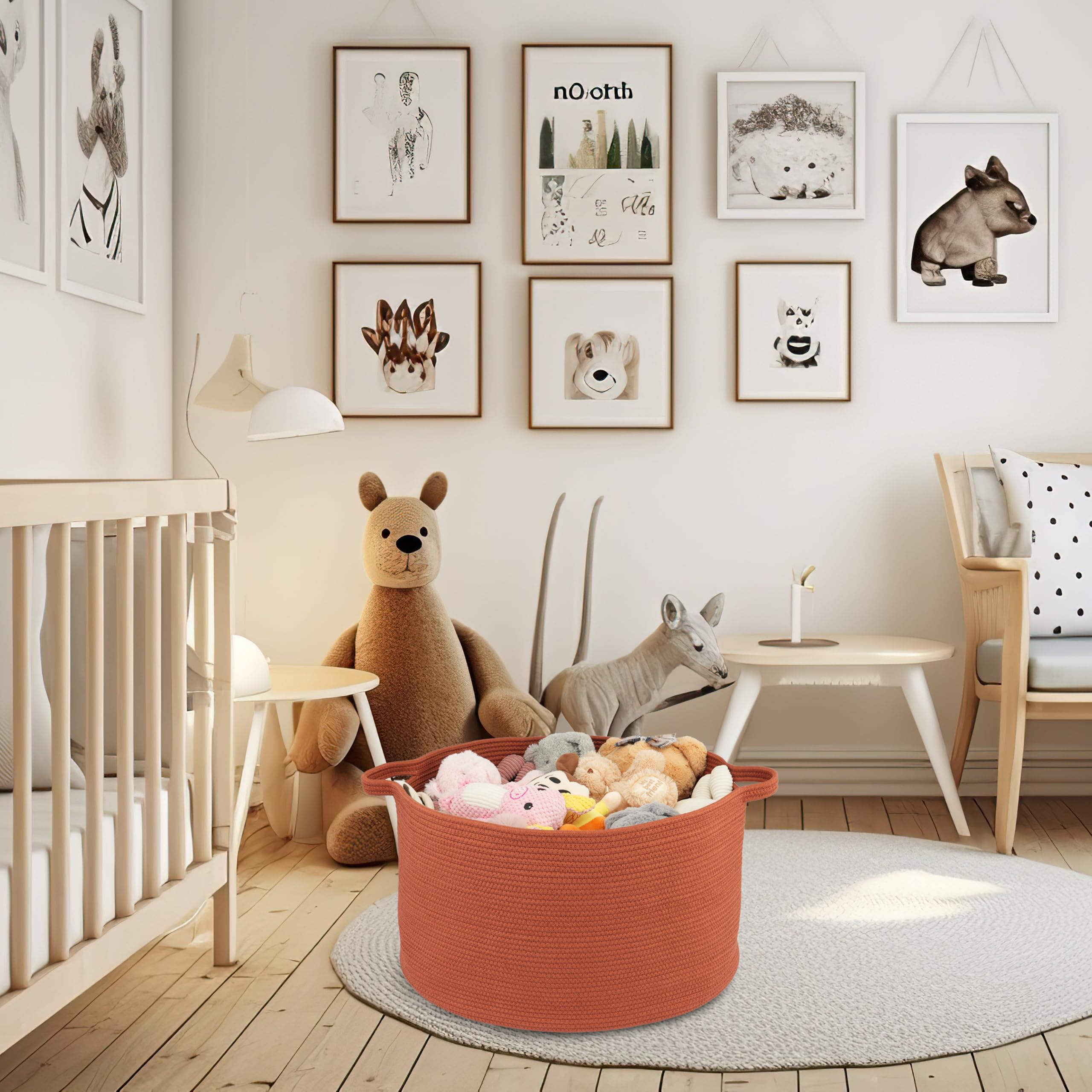 XUANGUO soft rope basket folds flat for easy storage.