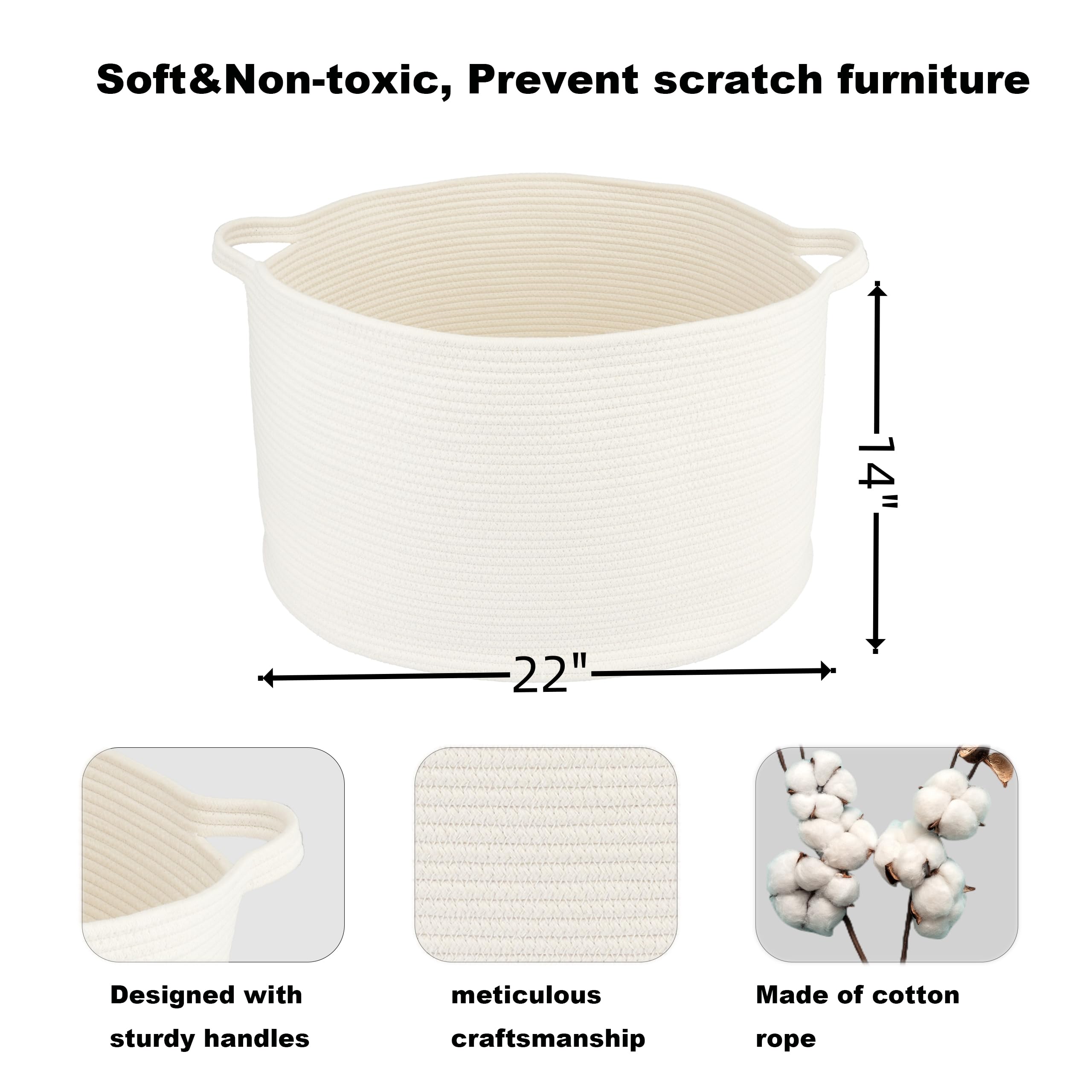 Xuanguo toy storage basket round rope keeps kids' toys tidy