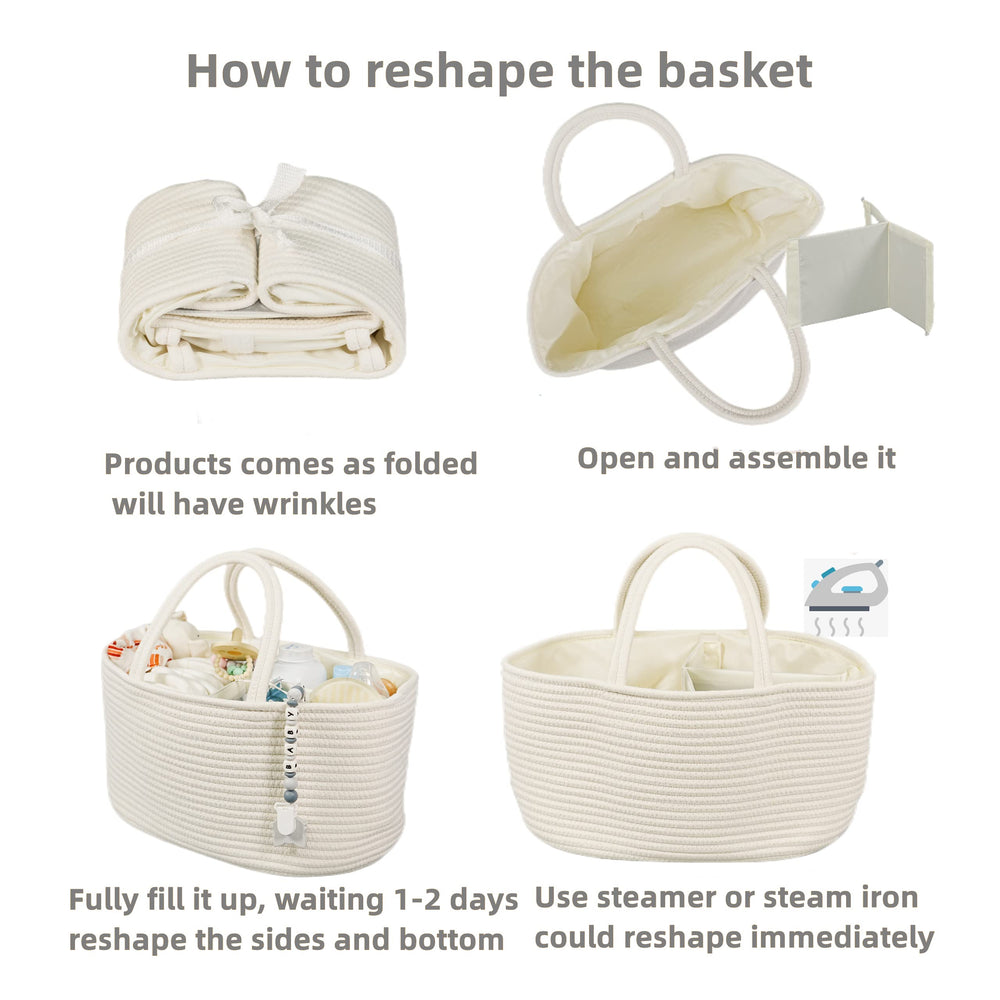 XUANGUO wide diaper organizer on dresser or changing table.
