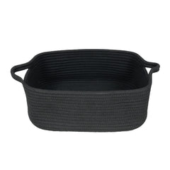 Xuanguo woven cotton rope storage basket with handles keeps shelves tidy