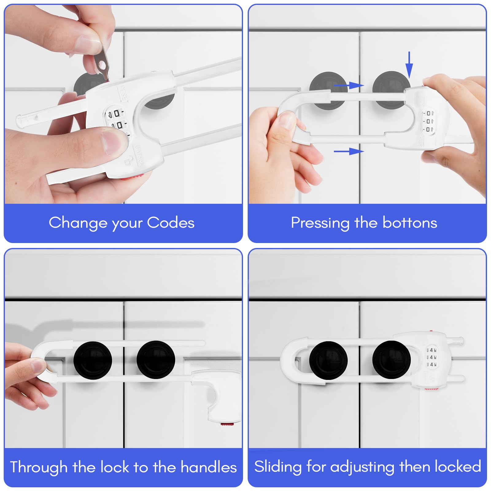 Xuanxi Star adjustable-length lock extended to fit various handle styles.