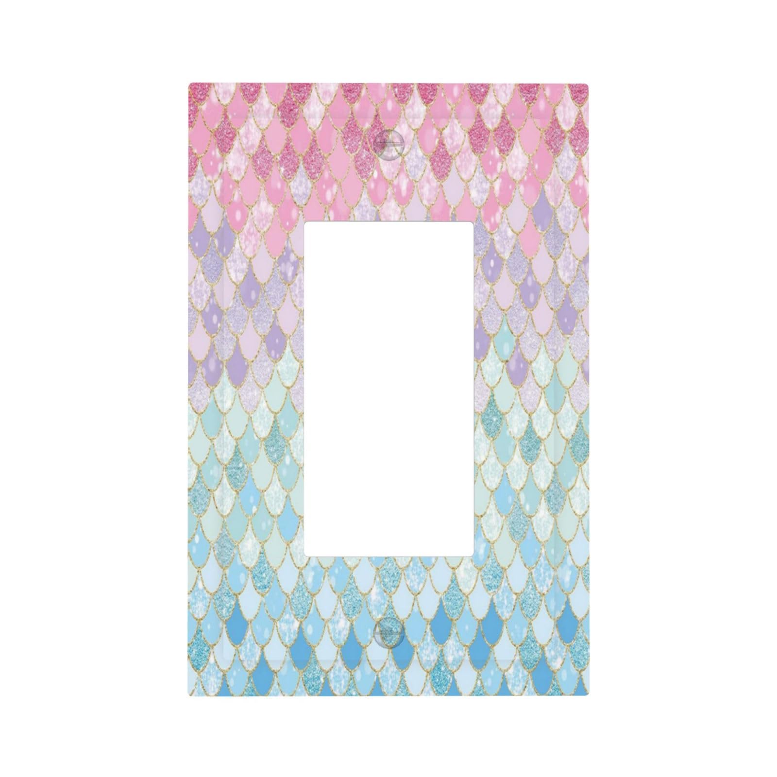 Xuejiaku Colorful Mermaid Scales plate mounted on wall with bright blue accents for playful decor.