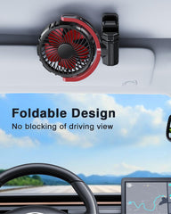 xuenair back-seat roof handle clip-on fan providing cooling for rear passengers