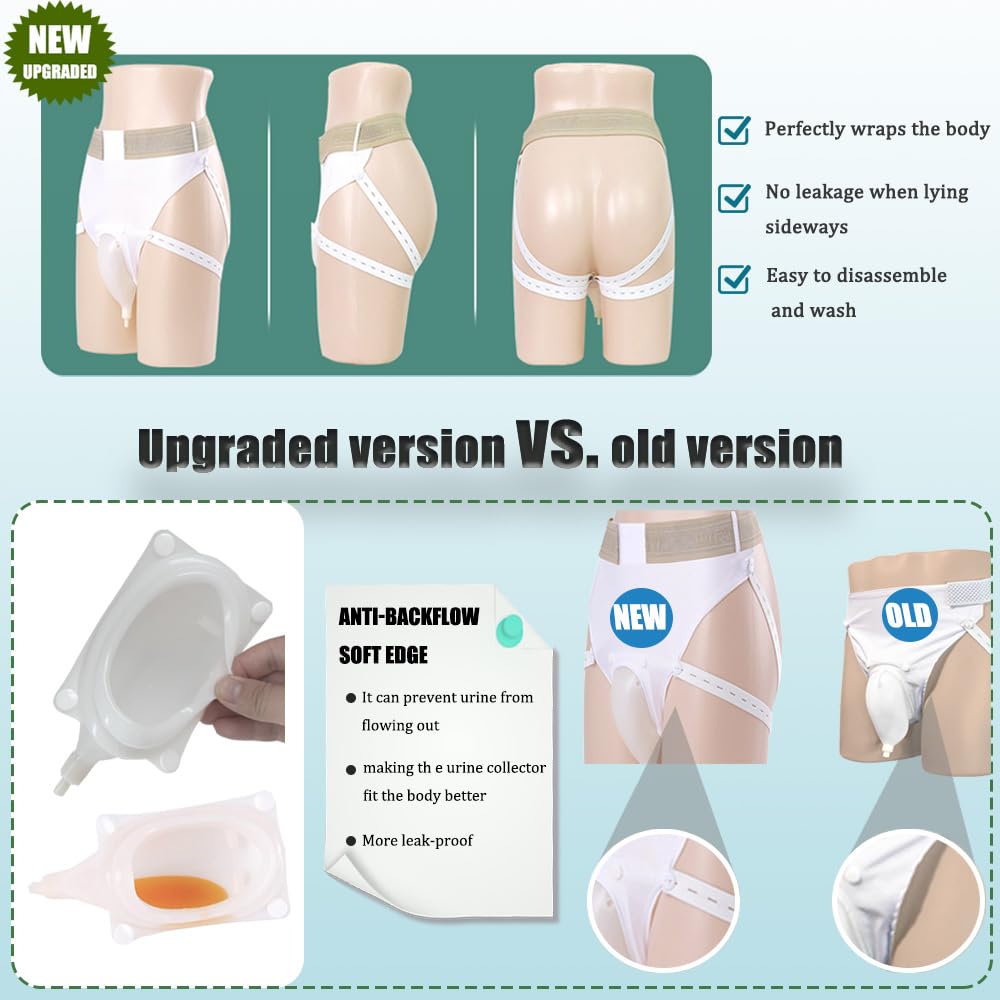 XUIAQZW reusable silicone urine bags simplify cleaning and long-term use.