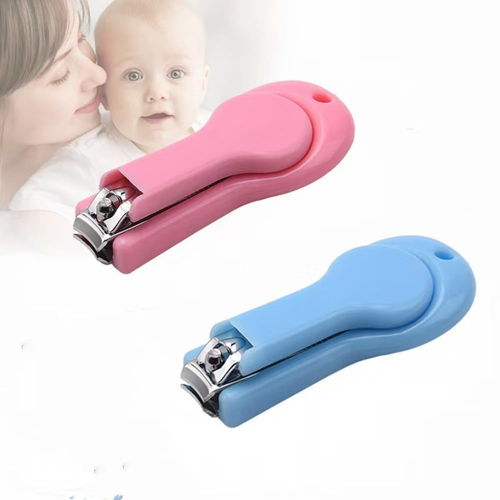 XUJINCN baby nail clippers pink close-up with comfortable grip.