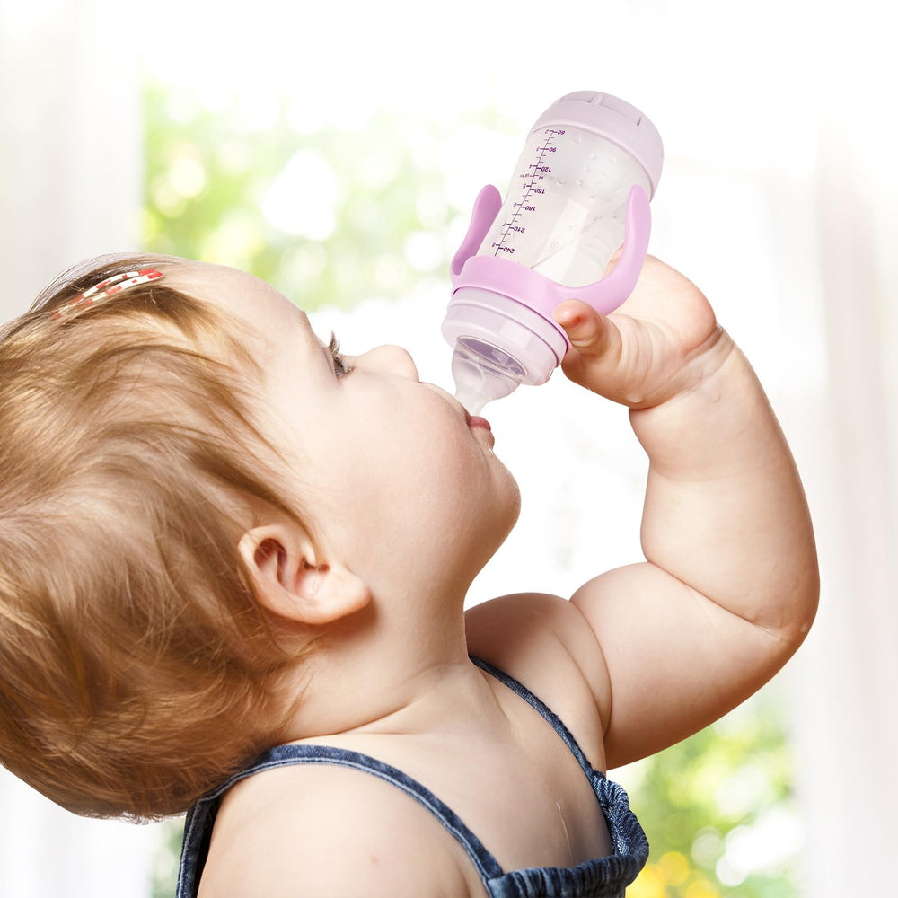 XUNICUTE baby bottle handles purple after-sales support ensures helpful assistance.