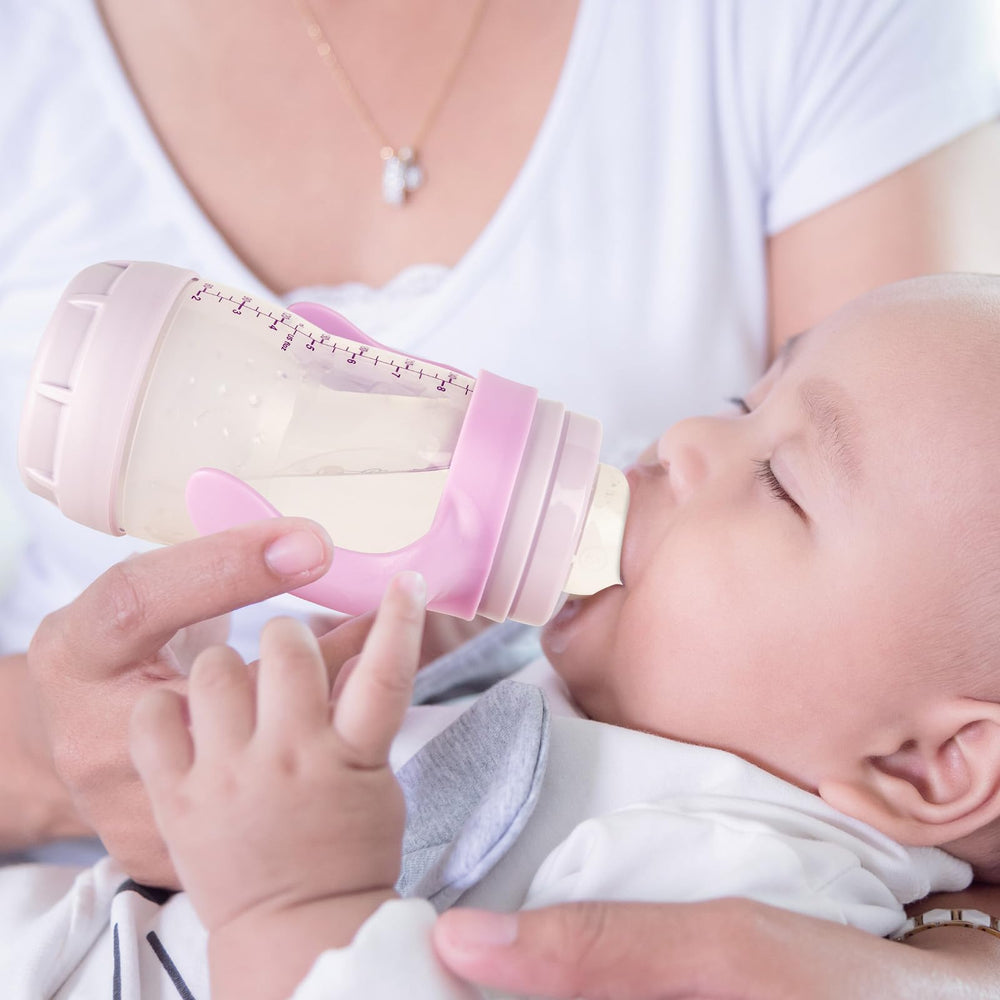 XUNICUTE baby bottle handles purple easy-clean materials simplify daily routines.