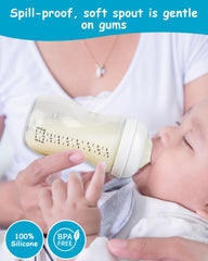 XUNICUTE BPA-free silicone nipple ensures safe bottle feeding.