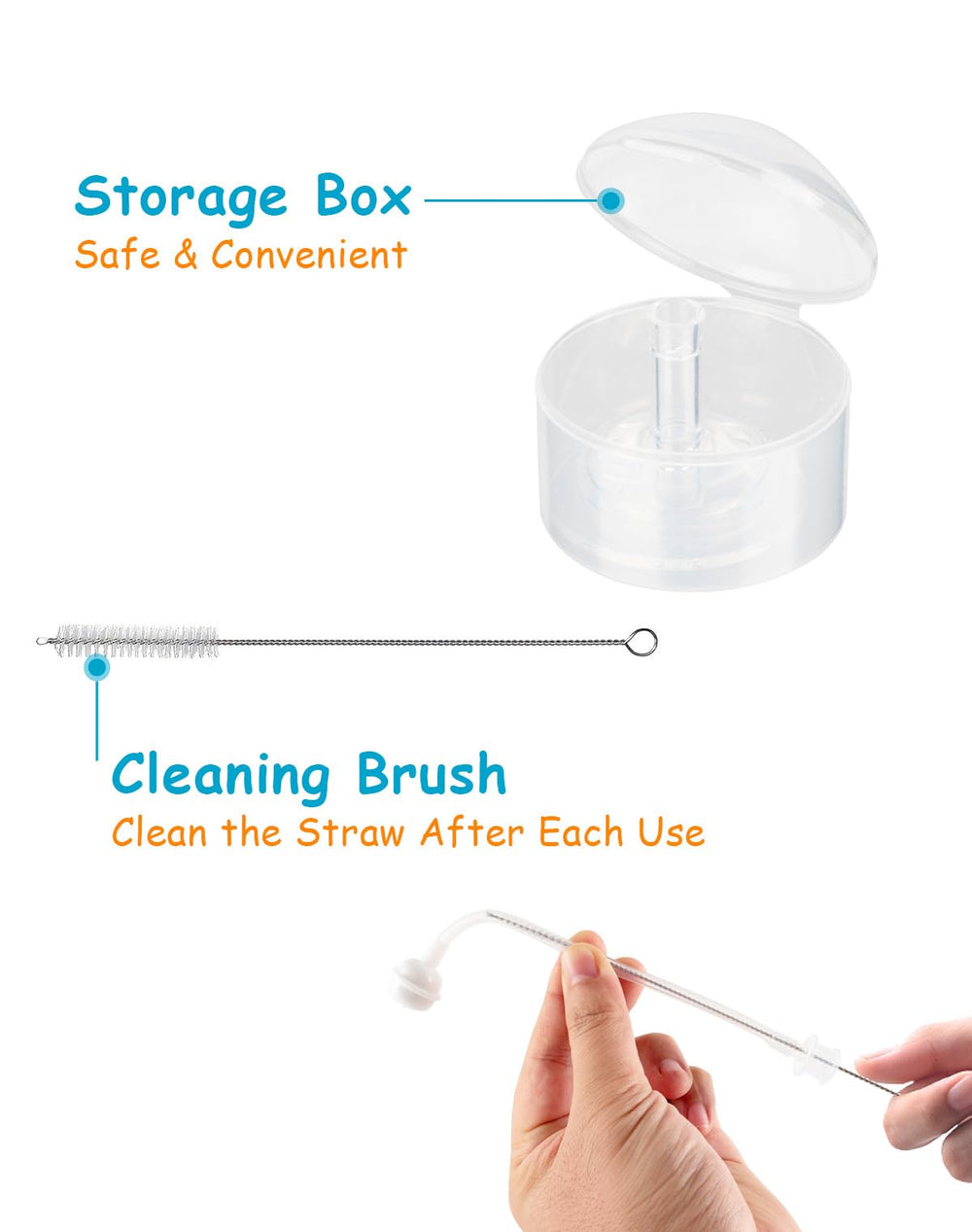XUNICUTE cleaning brush helps easy maintenance of straw parts