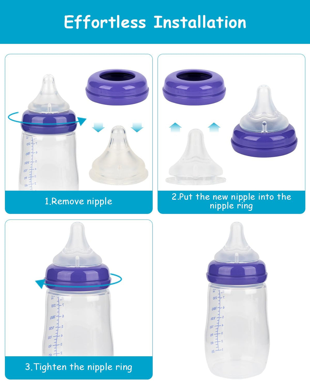 XUNICUTE dishwasher-safe silicone nipple for quick cleaning